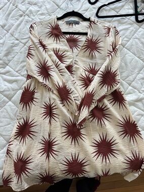 Primark Cream Tunic with Rust Starburst Print